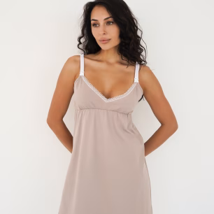 Нічна сорочка для вагітних та годуючих мам Smart Care 24133 Капучино