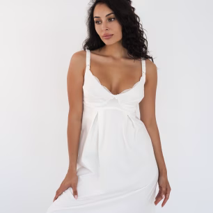 Нічна сорочка для вагітних та годуючих мам Soft Lace 24182 Молочний