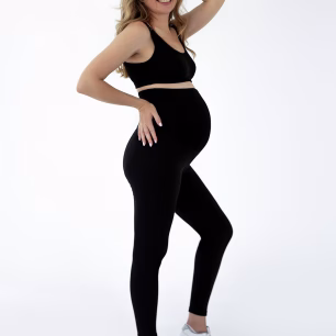 Легінси утеплені мікродайвінг на флісі Warm Cosy для вагітних 646 Чорний