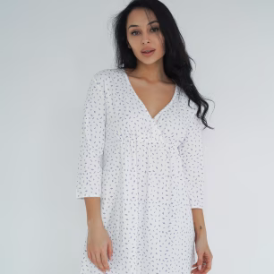 Нічна сорочка для вагітних та годуючих мам Warm Cosy 25203 Молочно-ліловий