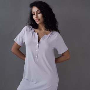 Нічна сорочка для вагітних та годуючих мам Smart Care 24190 Пудра