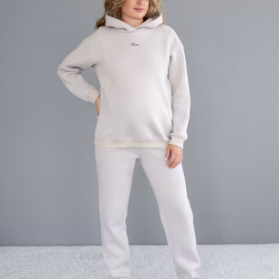 Утеплене худі з капюшоном для вагітних Warm&Cosy 29000 Бежевий