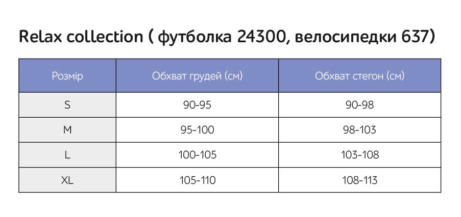 Таблиця розмірів